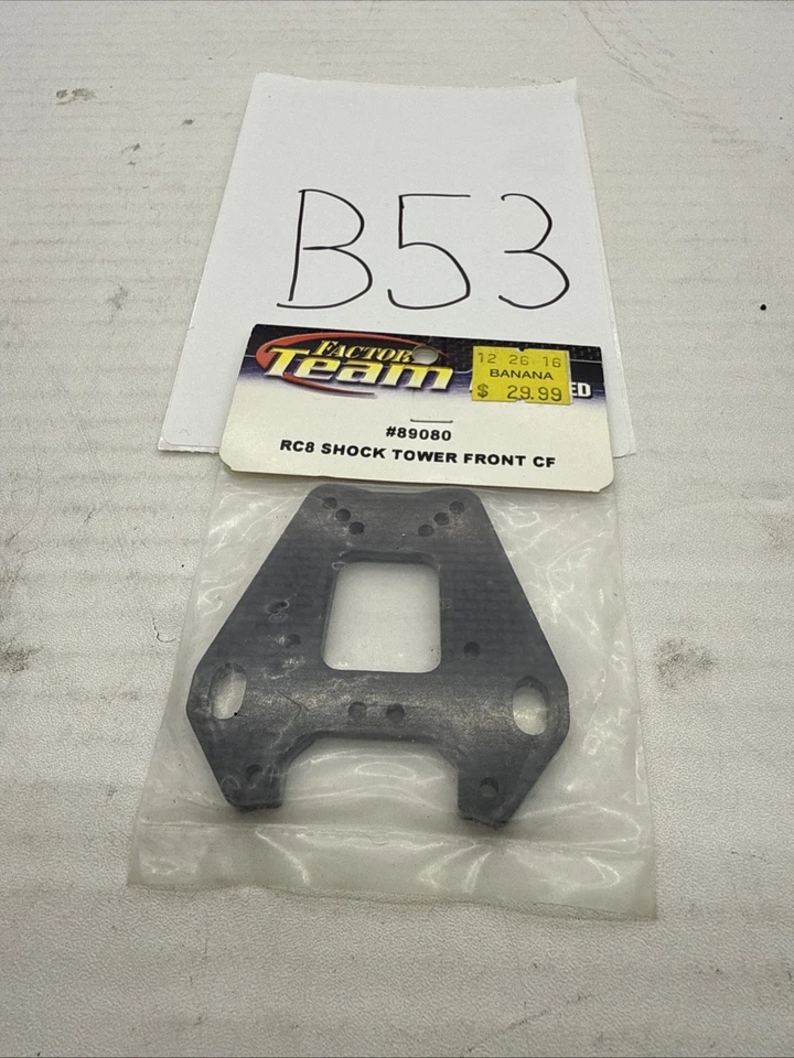 Team Associated # 89080 RC8 Carbon Fiber Front Shock Tower CF NOS Vintage  - Image 1 of 1