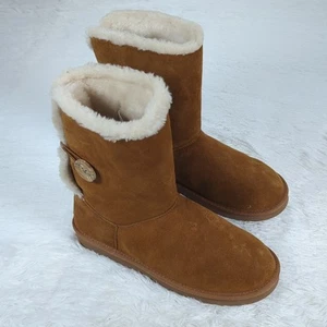 Women's Koolaburra by UGG Nalie Short Slip On Winter Boots Chestnut Size 10 - Picture 1 of 5