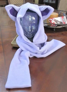 Cosplay Lavender Fleece Ear Scarf Hoodie or Scarf Hoodie with Mittens  XXs - XXL - Picture 1 of 4