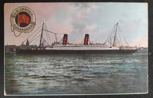 Postal antigua de barco de vapor Cunard RMS Caronia - Imagen 1 de 2