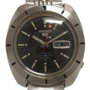 Reloj deportivo Seiko 5 automático esfera negra plateado 5126-8100 usado - Imagen 1 de 8