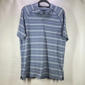 Rhone Herren Poloshirt Delta Pique blau gestreift Größe Medium kühlend - Bild 1 von 11