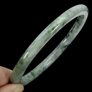 Bangle Jadeite Jade Myanmar 142.35ct 7x6.5mm Natural Handicraft Gemstone 6.9in - Picture 1 of 14