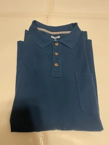 Duluth Trading Co. Polo Shirt Men’s XXL Cotton Short Sleeve Collared Blue Heavy - Picture 1 of 6