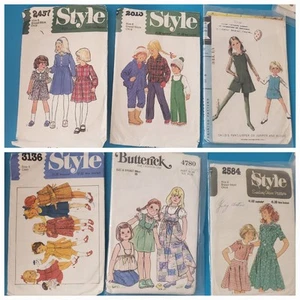 Bulk Lot Kids Size 6 Sewing Patterns X6 Unchecked/ Cut. Vintage. Style Etc - Picture 1 of 5