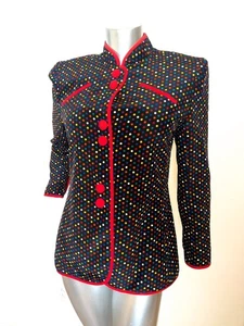 Carolina Herrera Studio 100% Silk Polka Dot Jacket / Blazer Size 8 - Picture 1 of 5