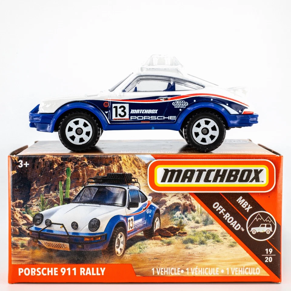 2019 Matchbox Power Grabs #65 '85 Porsche 911 Rally WHITE | BLUE | FSB - Image 1 of 1