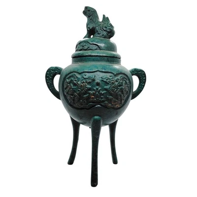 Quemador de incienso chino vintage de bronce Foto 1 de 4