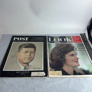 Post & Look Magazine John F Kennedy & Valiant Is The Word For Jacqueline - Picture 1 of 11