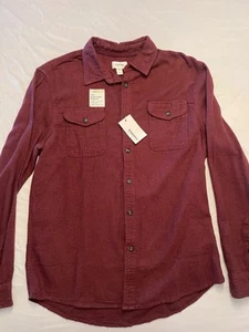SONOMA Flannel Red Super Soft Button Up Long Sleeve Shirt Mens Size Large NWT - Picture 1 of 5