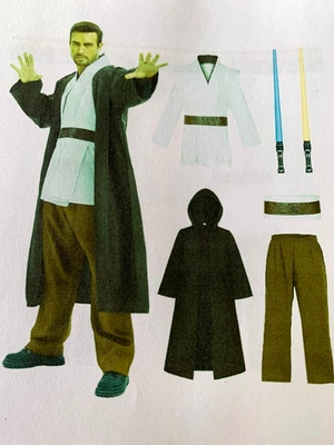 Star Wars KNIGHT 5 Pc Outfit - Mens XL - w/2 Light Sabers  NIPKG - Image 1 of 4