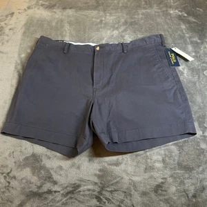 Polo Ralph Lauren Chino Shorts vorne flach klassische Passform Stretch marineblau Herren 40" neu mit Etikett - Bild 1 von 14