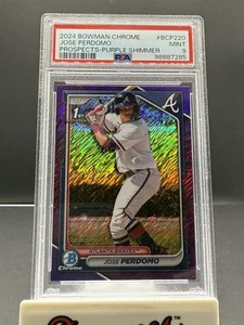 2024 Bowman Chrome Prospects Purple Shimmer Jose Perdomo 125/250 #BCP-220 PSA 9 - Picture 1 of 2