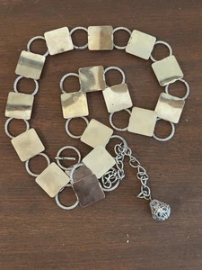 Vintage Chain Link Belt with Tassel Silver Tone Measures 37.5" End to End - Picture 1 of 3