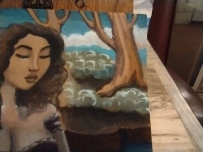 ACEO Original  Painting Beautiful Nammu El Shaddai Goddess  - Image 1 of 4