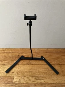 Soporte de cuello de cisne para teléfono celular de altura ajustable 360° soporte de piso/mesa - Imagen 1 de 12