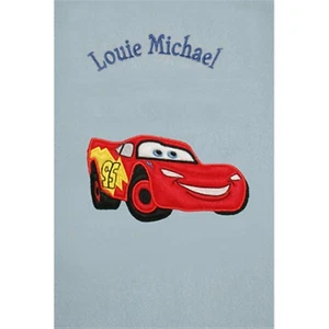 LIGHTENING MCQUEEN (CARS) Personalised & Applique Super Soft Fleece Baby Blanket - Picture 1 of 6