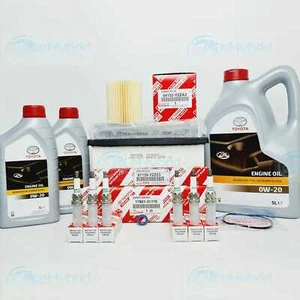 GENUINE LEXUS GS450H SERVICE KIT 2012 TO 2018 GWL10 6 SPARK PLUGS FILTERS 0W20 - Picture 1 of 7
