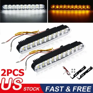 30LED Car Daytime Running Light DRL Driving Turn Signal Fog Lamp White Amber 12V - Foto 1 di 10