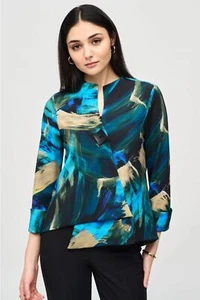 Joseph Ribkoff Swing-Jacke schwarz/multi abstrakter Druck asymmetrisch 243328 - Bild 1 von 8