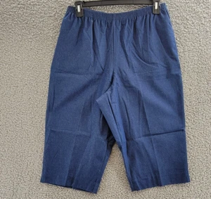 Alfred Dunner Petite Relaxed Fit Capri Pants Women's 16P Denim Elastic Waist - Picture 1 of 15