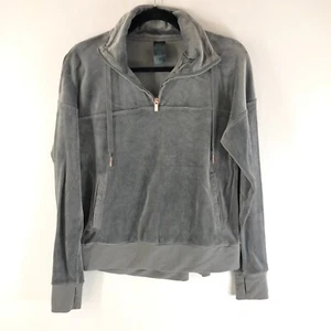 C9 Champion Womens Velour Pullover Pockets 1/4 Zip Thumbholes Gray XS - Picture 1 of 3