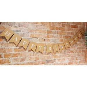 Brown Kraft Happy Birthday Bunting Garland 18th 21st 30th 40th birthday rustic b - Picture 1 of 3