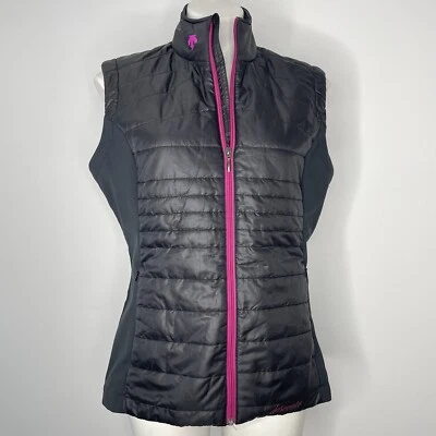 Descente Vest 12 Black Magenta Pink Puffer Winter Ski Full Zip - Image 1 of 4