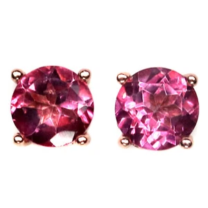 Edelstein 5 Mm. Pink Mystic Topas Ohrringe 925 Sterlingsilber - Bild 1 von 4