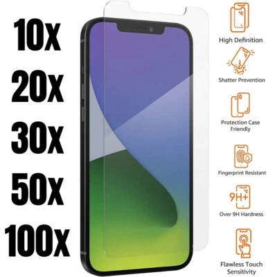 Lote Protector Pantalla Cristal Templado Para iPhone 13 12 11 X XR 8 7 6 SE Funda Foto 1 de 4