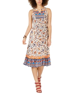Style & Co Women's Paisley Flower Midi Dress (Medium, Summertime Mix) - Picture 1 of 3