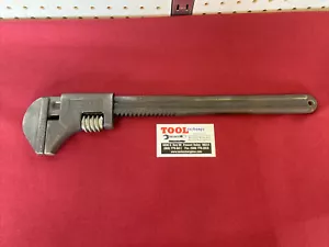 Vintage DIAMOND C718 Adjustable Wrench Railroad SPTCO SSWRY 18" Smooth Jaws - Picture 1 of 6