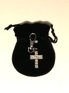 Cross with Diamante crystals charm, Key ring, engraved with name or initials - Bild 1 von 3