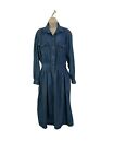 Vintages Abercrombie & Fitch Chambray Dress Maxi Rustic Americana Chic Size 14