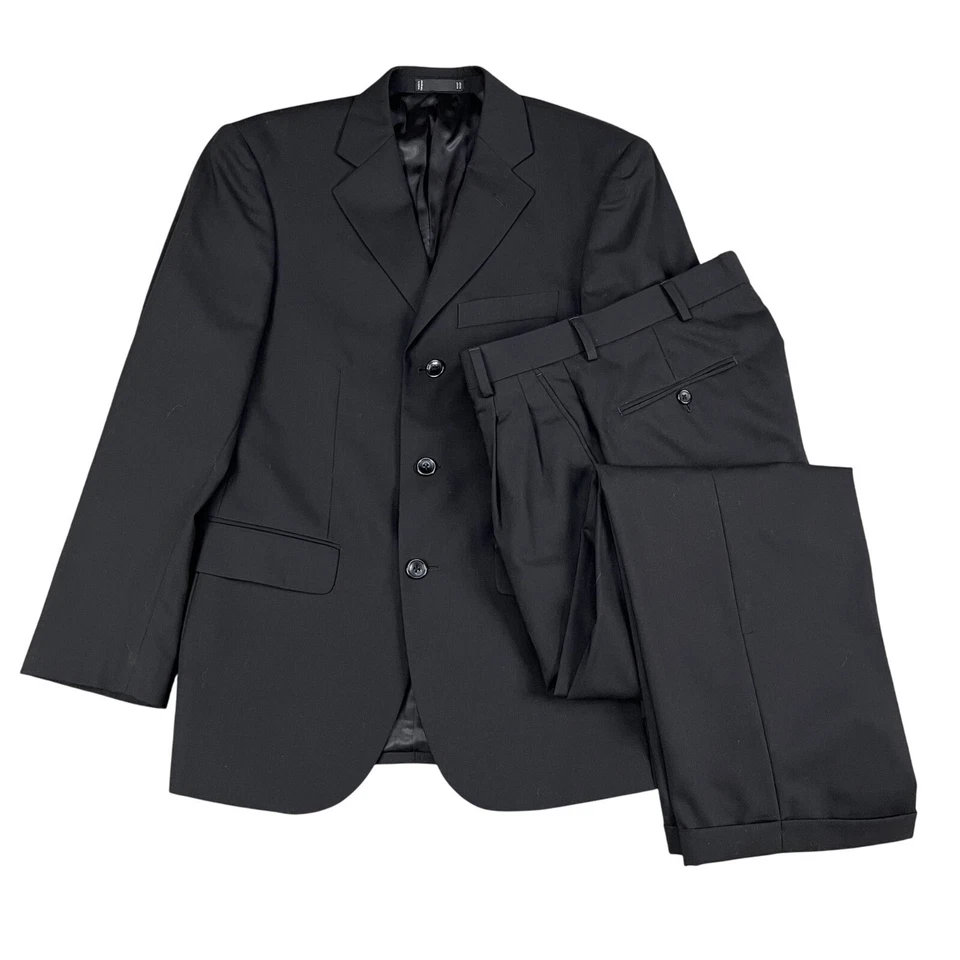 Emanuel Ungaro Womens 100% Wool Black 2 Piece Career Pant Suit Sz 6 - Image 1 of 4