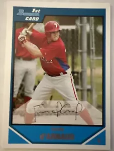 2007 BOWMAN DRAFT #BDPP14 TRAVIS D'ARNAUD PROSPECTS PHILLIES Facsimile Autografo - Foto 1 di 2