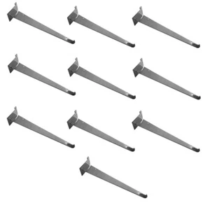 20Pc 12" Chrome Glass Slatwall Shelf Bracket Retail Display Fixture Metal Hanger - Picture 1 of 5