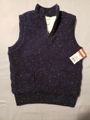 Cat & Jack™ ~ Boys' Size Extra Small ~ Navy Blue ~ Sherpa Lined Vest  - Image 1 of 4