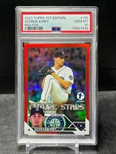 2023 TOPPS 1ST EDITION GEORGE KIRBY 1ST EDITION RED FOIL #195 PSA 10 GEM MINT