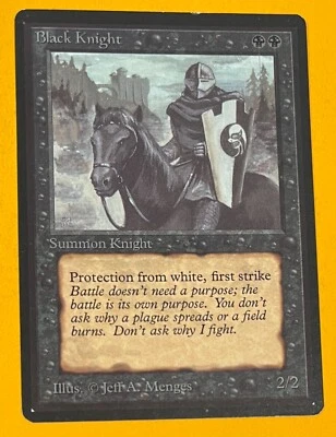 MTG BLACK KNIGHT Beta (OldManMTG 007-697) - Image 1 of 4