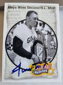 WILLIE MAYS SIGNED 1992 UPPER DECK HEROES 2ND NL MVP CARD GIANTS JSA COA - Picture 1 of 2
