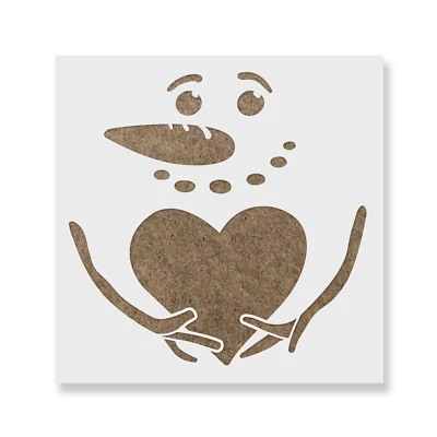 Snowman With Heart Stencil - Durable & Reusable Mylar Stencils - Image 1 of 4