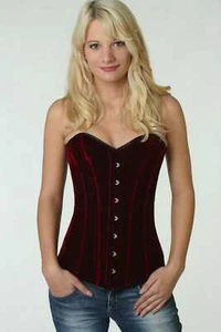 Corsage Korsett Rot Samt extra lang normal kurz vy61 - Bild 1 von 2