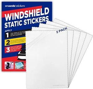 Windshield Sticker Applicator 5 Pack 5"x7" Static Cling for Transparency - Picture 1 of 6