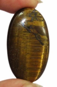 Certified Natural Tiger's Eye Loose Gemstone Untreated Opaque Oval 36.80 Ct Gems - Picture 1 of 6