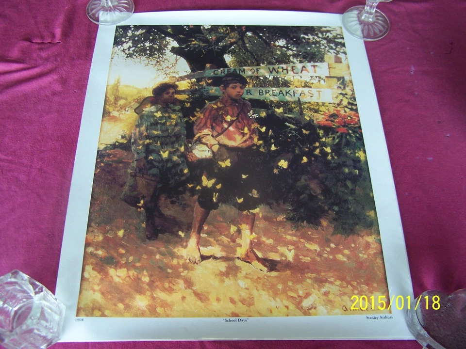 1908 -Stanley Arthurs', print "CREAM OF WHEAT- SCHOOL DAYS " 5 of 6 prints*  - Image 1 of 1