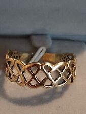 9ct Gold Woven Celtic knot Ring Size R-s 
