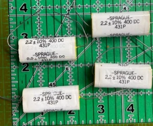 2.2uF 400v Axial Film Capacitor Metalized Polyester 431P225X9400 Sprague 4pcs - Picture 1 of 3