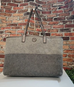 Tory Burch Damen Filz Tasche Schultertasche 2-farbig grau Luxus Freizeit Arbeit RAR LTD - Bild 1 von 11
