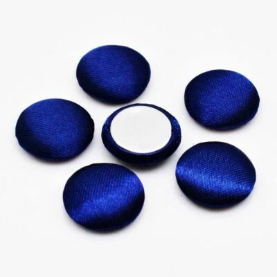 100pcs/lot Satin Fabric Covered Buttons 15mm Round Flat Backs Button Sewing Craf - Image 1 of 4